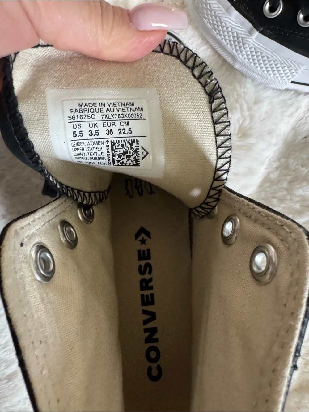 Converse Black and White High Top Platform Sneakers